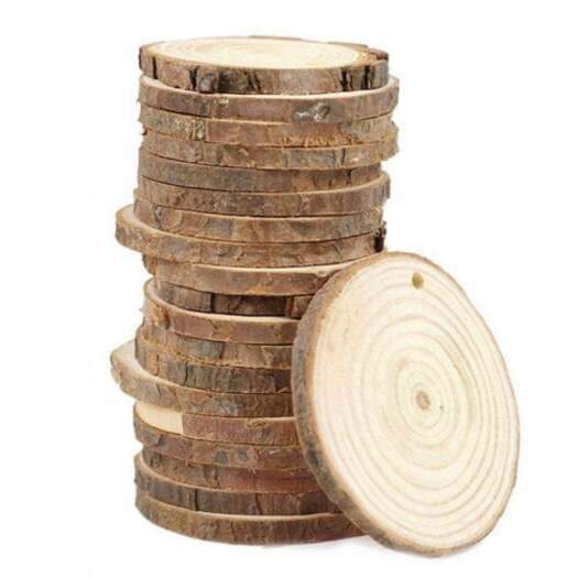 Art Craft 10 / Pcs Diy Wood Circles Natural Round Slices Supplies Wooden Pieces & Craft Sticks