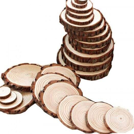 Art Craft 10 / Pcs Diy Wood Circles Natural Round Slices Supplies Wooden Pieces & Craft Sticks