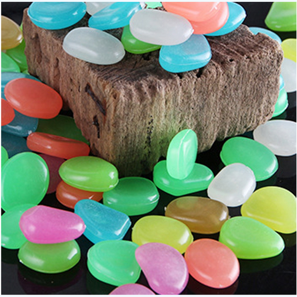 10Pcs Luminous Stones Glow In The Dark Decorative Pebbles Aquarium Ornaments Decorations