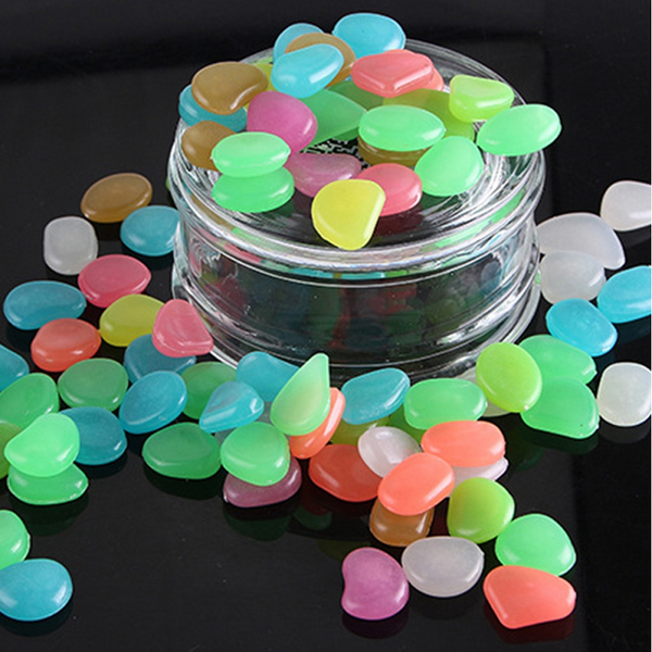 10Pcs Luminous Stones Glow In The Dark Decorative Pebbles Aquarium Ornaments Decorations