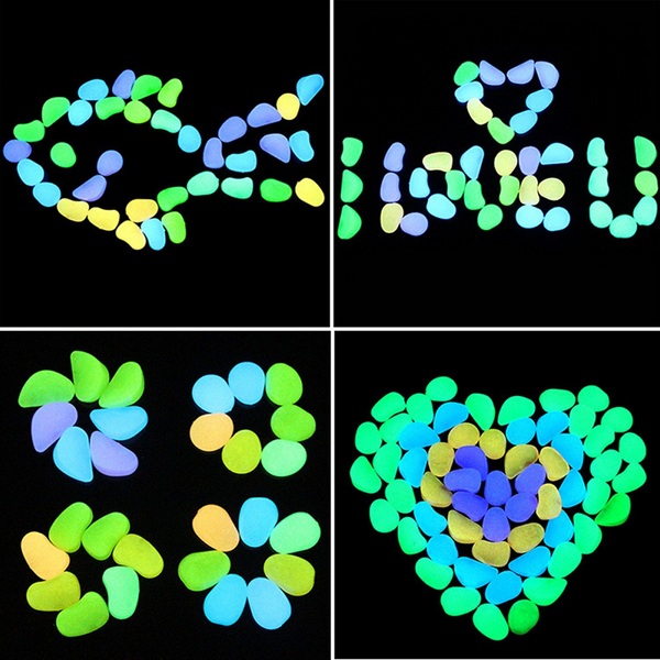10Pcs Luminous Stones Glow In The Dark Decorative Pebbles Aquarium Ornaments Decorations