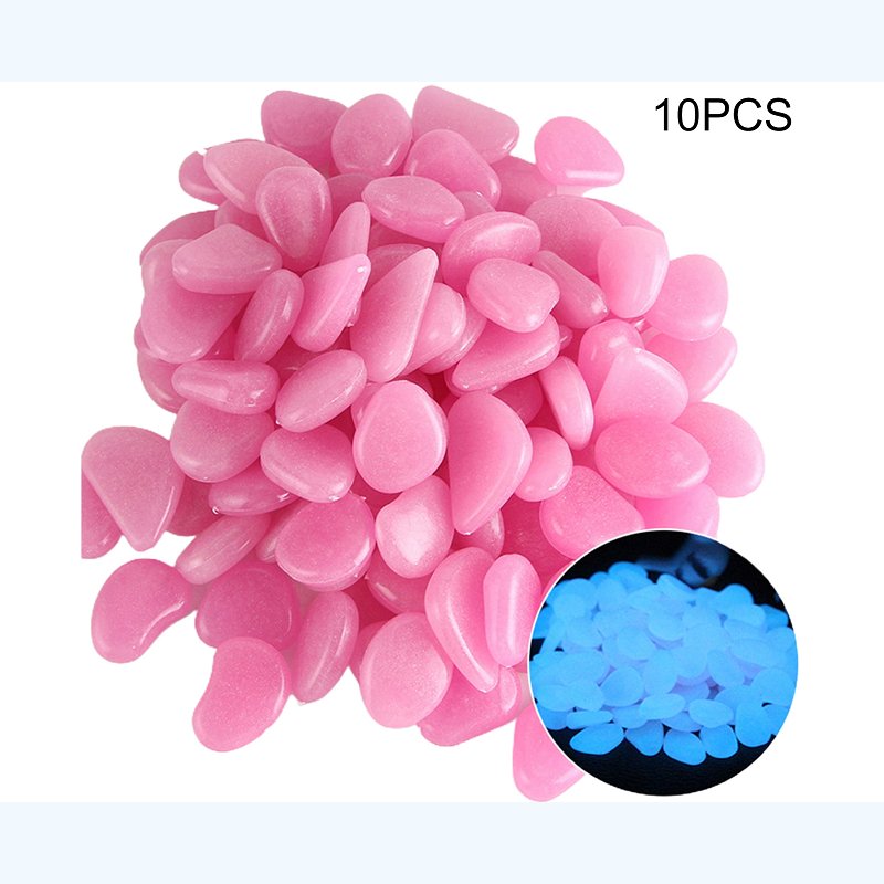 10Pcs Luminous Stones Glow In The Dark Decorative Pebbles Aquarium Ornaments Decorations