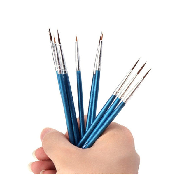 10Pcsset Nylon Hair Artist Paint Brush Acrylic Watercolor Round Fine Hand Point Tip 62Kb