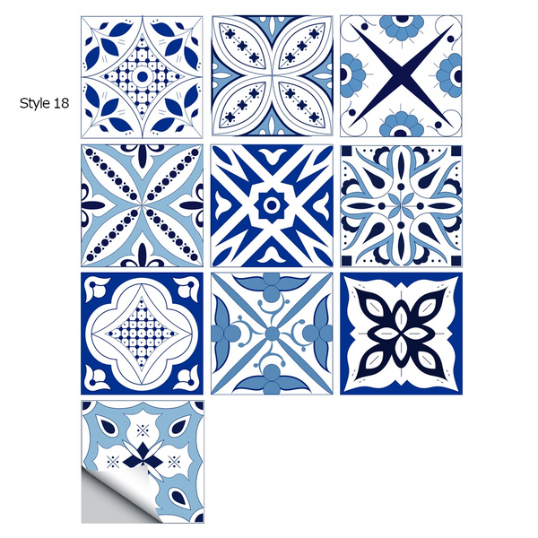 10 Piece Set Mandala Crystal Hard Film Tiles Wall Stickers Kitchen Bathroom Wardrobe Tile Décor