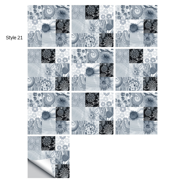 10 Piece Set Mandala Crystal Hard Film Tiles Wall Stickers Kitchen Bathroom Wardrobe Tile Décor