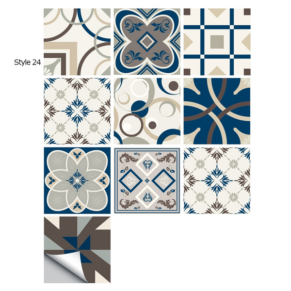 10 Piece Set Mandala Crystal Hard Film Tiles Wall Stickers Kitchen Bathroom Wardrobe Tile Décor