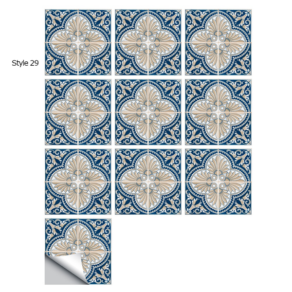 10 Piece Set Mandala Crystal Hard Film Tiles Wall Stickers Kitchen Bathroom Wardrobe Tile Décor