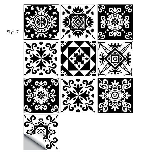 10 Piece Set Mandala Crystal Hard Film Tiles Wall Stickers Kitchen Bathroom Wardrobe Tile Décor