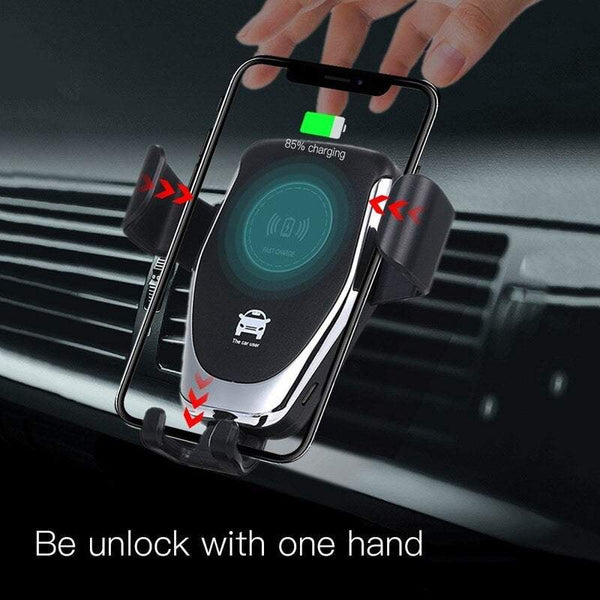 Car Chargers 10W Qi Wireless Fast Mount Holder Black Chargers & Cradles