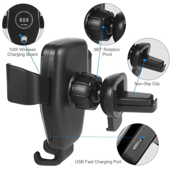 Wireless Phone Chargers 10W Qi Fast Car Mount Holder Stand Chargers & Cradles