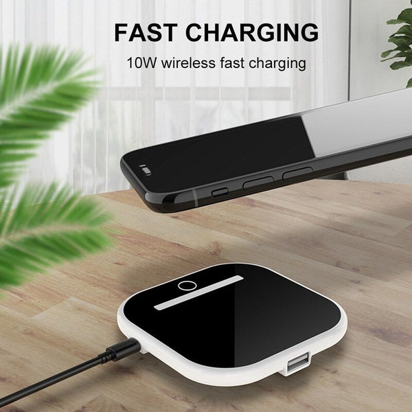 10W Wireless Charging Pad Phone Holder Charger Black