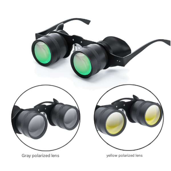 10X Telescope + Red Polarised Grey Lens Hd Fishing Binocular Glasses Polarized Zoom For Float Watching Telescopes