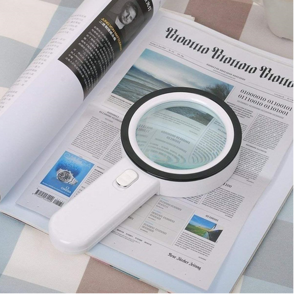 10X Illuminated Large Magnifier Handheld 12 Led Lighted Magnifying Glass For Seniors Reading Jewelry Loupes Magnifiers