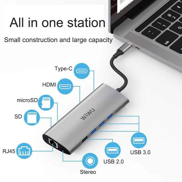 11 In Multi Usb 3.0 Hub For Macbook Pro Adapter Dock Charging Type Hdmi Rj45 Vga Splitter Usb Cables Hubs & Adapters