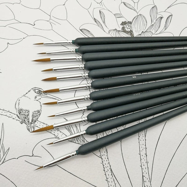 11 Pcslot Paintbrushes Artist Fine Nylon Hair Brush Set For Watercolor Acrylic Oil Painting Brushes Drawing Supplie Artists Brushes