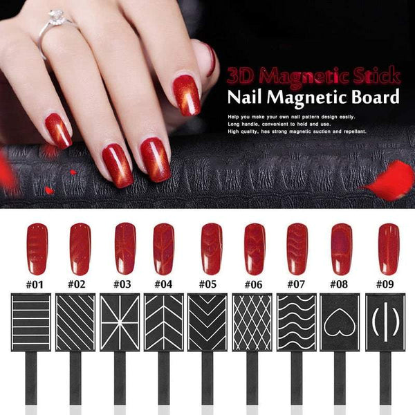 Nail Art Kits Sets 11 Pieces / 3D Mag Net Stick Netic Cat Eye Pen Drawing Vertical For Gel Polish Magical Tools Nail Art Tools