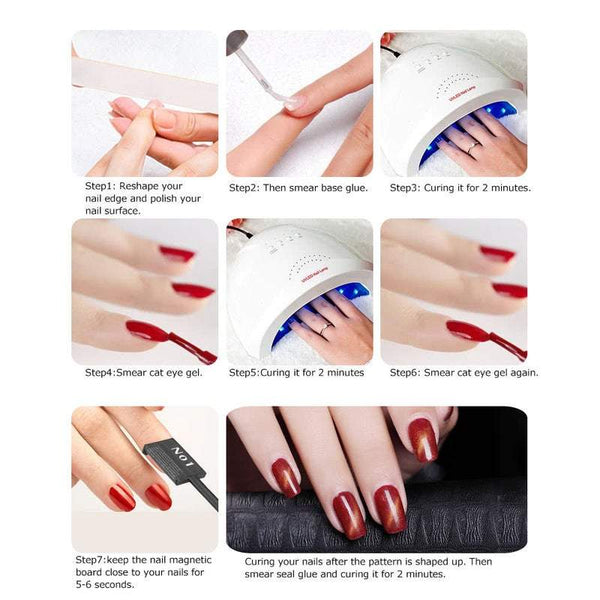 Nail Art Kits Sets 11 Pieces / 3D Mag Net Stick Netic Cat Eye Pen Drawing Vertical For Gel Polish Magical Tools Nail Art Tools