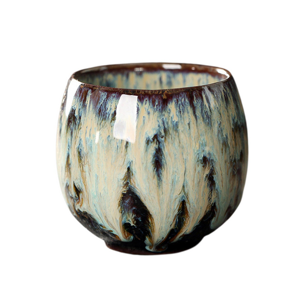 110Ml Kung Fu Tea Set Single Cup Tenmoku Glaze Jian Zhan Master Bowl Egg Shaped Small Teasets