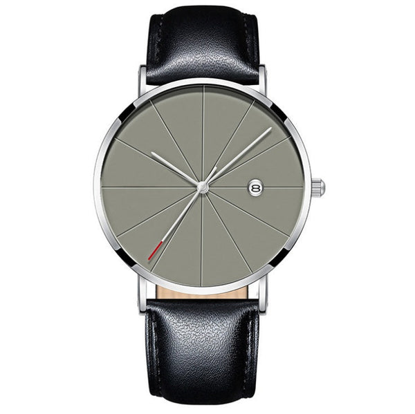 Veile Studios Simple Calendar Watch For Men Waterproof Quartz Creative Design Stainless Steel Watches