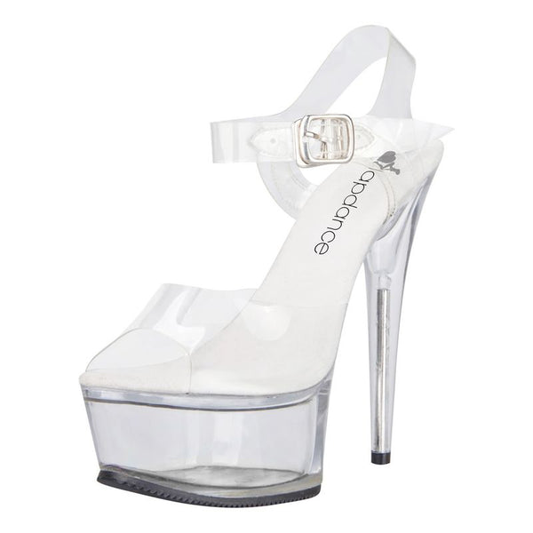 Clear Platform Sandal With Quick Release Strap 6In Heel Heels