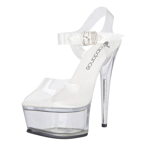 Clear Platform Sandal With Quick Release Strap 6In Heel Heels