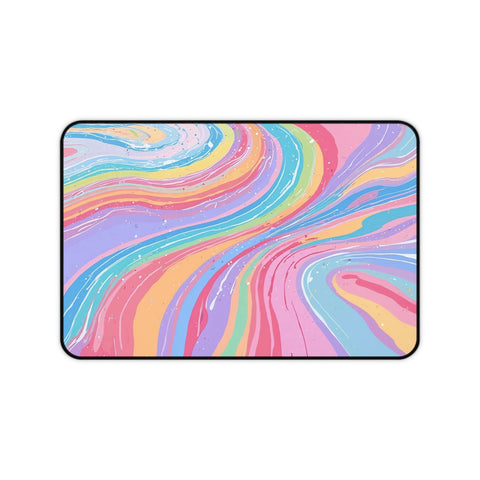Colorful Rainbow Abstract Desk Mat Vibrant Protector Mouse Pad Stylish Office Accessory Gift For Home Modern Decor Desk Mats