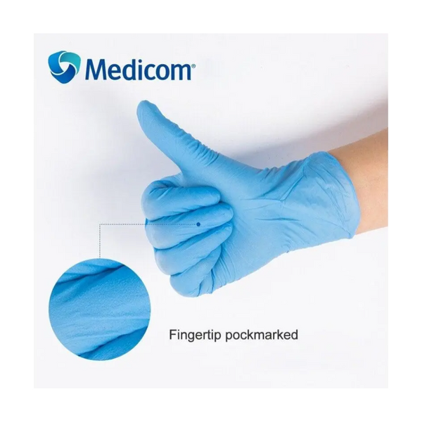 1136B 100Pcs Disposable Nitrile Rubber Glove Thick Powder Free Strong Stretchy Gloves Pockmark Surface For Food Medical Laboratory Use