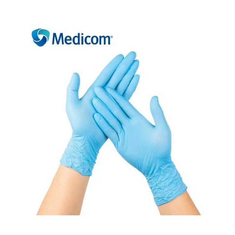 1136B 100Pcs Disposable Nitrile Rubber Glove Thick Powder Free Strong Stretchy Gloves Pockmark Surface For Food Medical Laboratory Use