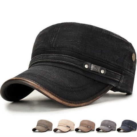 Malecap Middle Aged Casual Hat Flat Cap Cotton Warp Knitting Tiedye Korea Hats