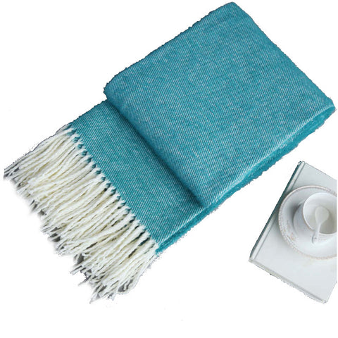 115Cm X 200Cm Warm Cozy Knitted Throw Blanket Teal
