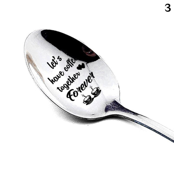 Valentine's Day Gift Stainless Steel Long Handle Spoon With Love Quotes Spoons