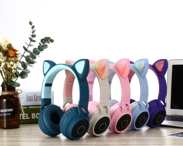 Cute Led Wireless Bluetooth 5.0 Kids Headset Headphones