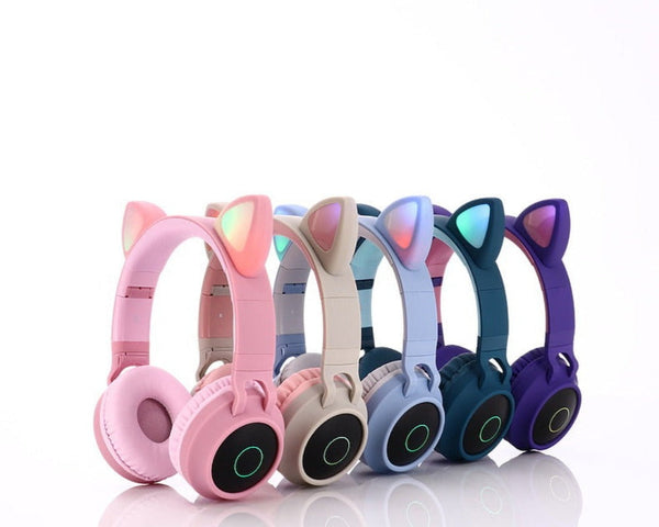 Cute Led Wireless Bluetooth 5.0 Kids Headset Headphones