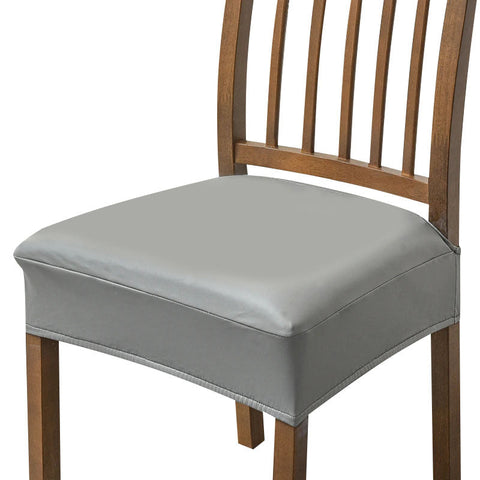 Chair Cover Grey Pu Leather Seat Slipcover For Kitchen Hotel Banquet Dining Living Room Slipcovers