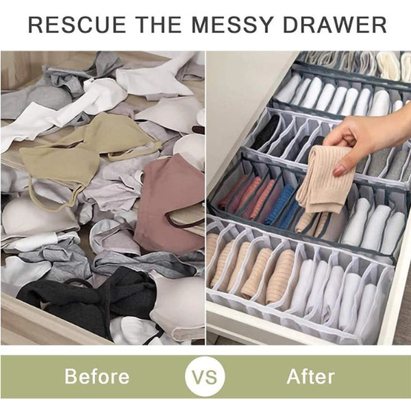 11 Grid Closet Organizer For Underwear Socks Divider Storage Compartment Storage Bins & Baskets