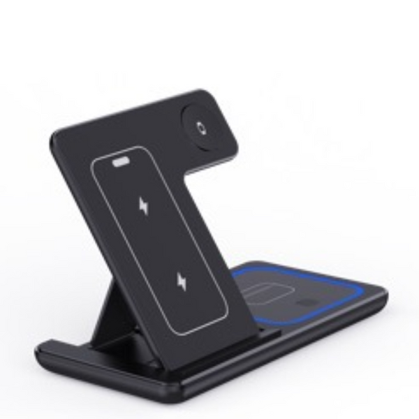 15 Watt 3 In Wireless Charger Stand Foldable Charging Station For Smartphone And Iwatch Chargers & Cradles