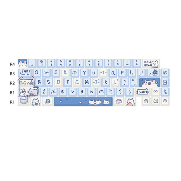 Keycap Keyboard Sky Blue 66 Keys Sublimation Fit Switch Touch Clicks For Keyboards Keyboards & Keypads