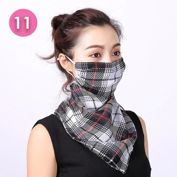 Summer Masks Flower Printed Women's Large Neck Guard Sun Protection Scarf Scarves & Wraps