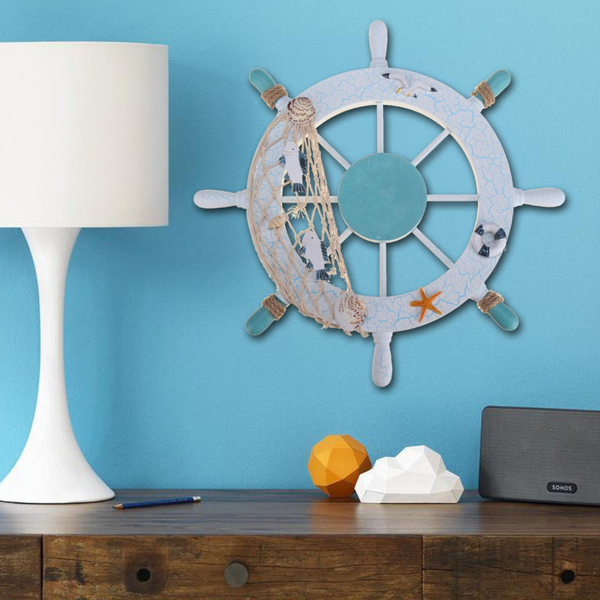 11'' Beach Boat Ship Steering Wheel Nautical Fish Net Shell Wall Decoration Other Home Décor