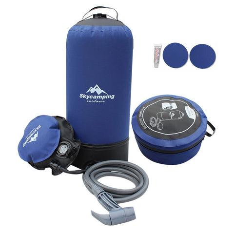 11L Pvc Travel Outdoor Inflatable Pressure Shower Water Bag Lightweight Portable Showers & Accessories