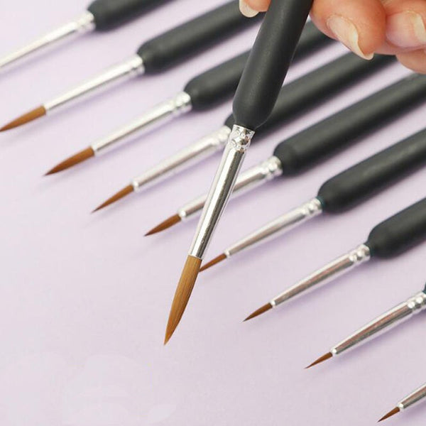 1Round Pointed Tip Artist Paint Brush Set Nylon Hair Watercolor Acrylic Oil Painting Brushes Drawing Painters Supplie Artists Brushes