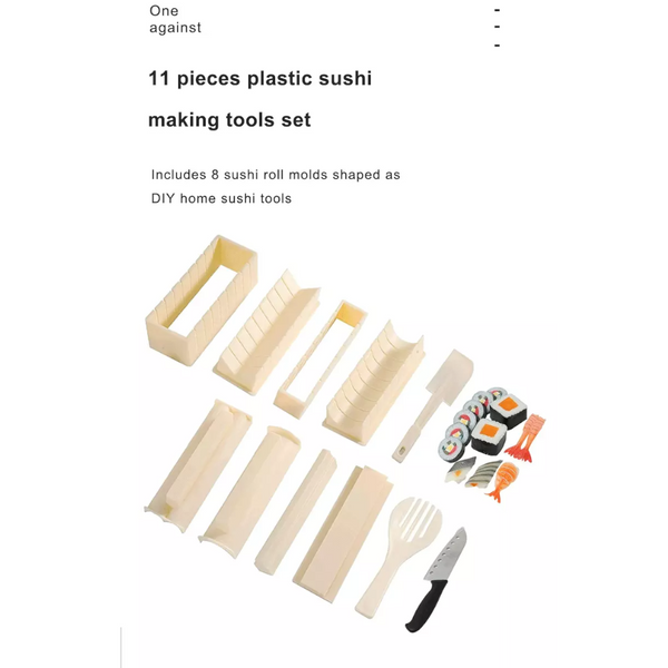 11Pcs Set Diy Non Stick Professional Sushi Making Kit Rolling Molds Sushi Kits