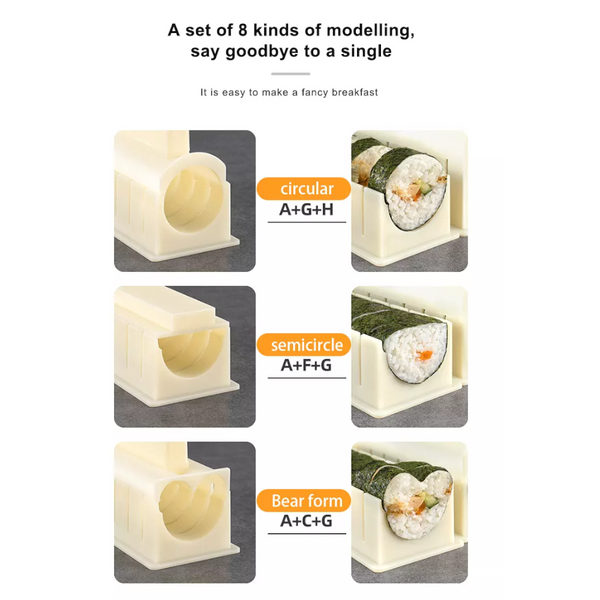 11Pcs Set Diy Non Stick Professional Sushi Making Kit Rolling Molds Sushi Kits