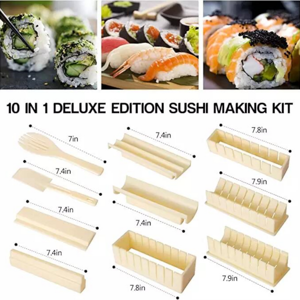 11Pcs Set Diy Non Stick Professional Sushi Making Kit Rolling Molds Sushi Kits