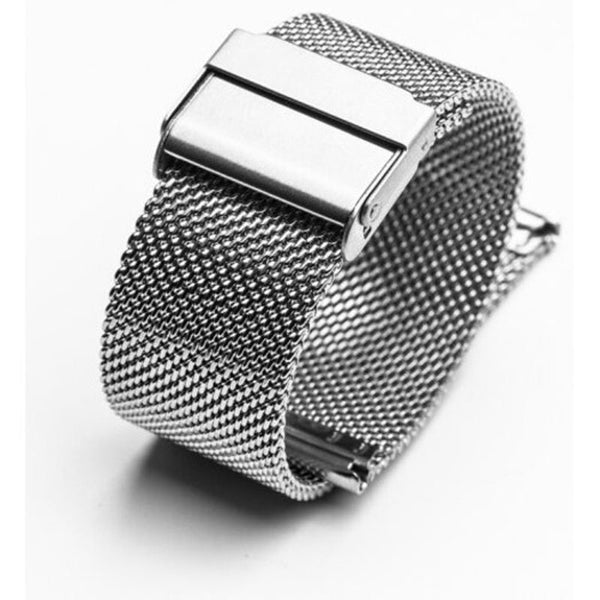 Veile Studios 12 / 14 18 20Mm Fashion Milanese Loop Stainless Steel Wrist Watch Band Strap Silk White Wristwatch Bands