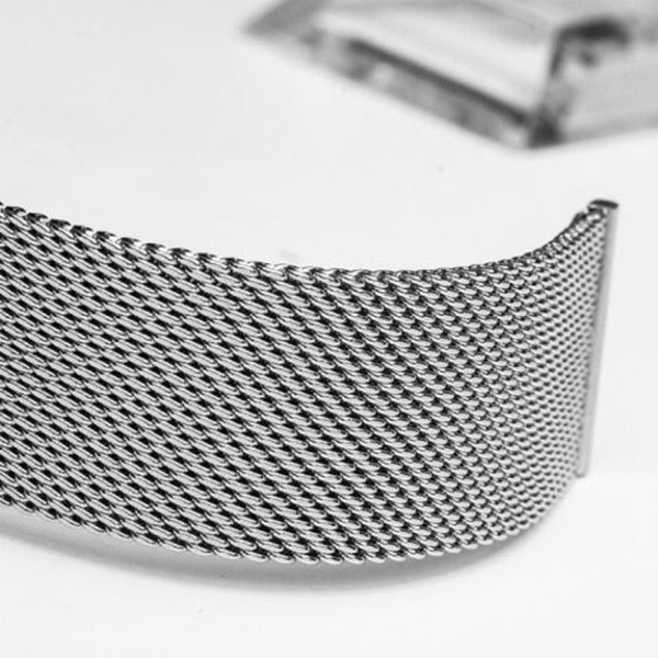 Veile Studios 12 / 14 18 20Mm Fashion Milanese Loop Stainless Steel Wrist Watch Band Strap Silk White Wristwatch Bands