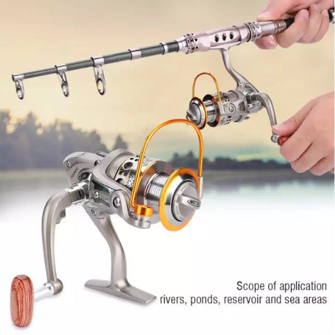 12 Axis Metal Head Fishing Reel Spinning Wheel Wooden Rocker Arm Sea Equipment Lc Series
