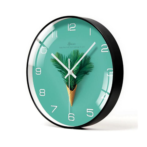 12 Inch Simple Leaf Classic Mute Wall Clock Home Living Room Office Decoration Wall Clocks