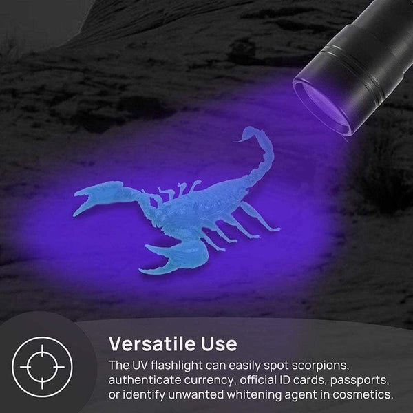 Mini Uv Blacklight Flashlight 12 Led Lights Torch Flashlights