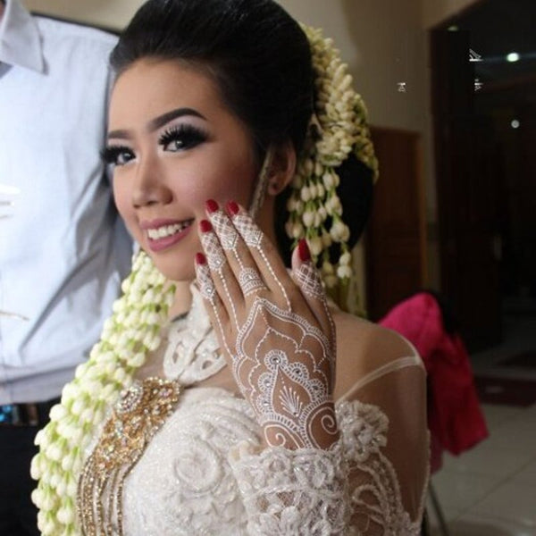 12 X White Henna Cone Indian Natural Herbal Body Art For Bridal Decor And Wedding Press On Tattoos